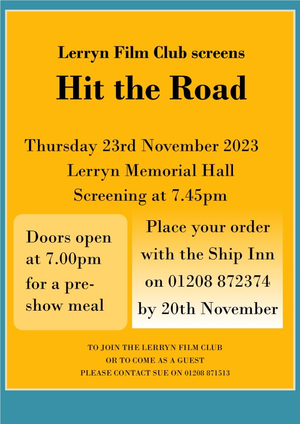 Lerryn Film Club - screening of Hit the Road